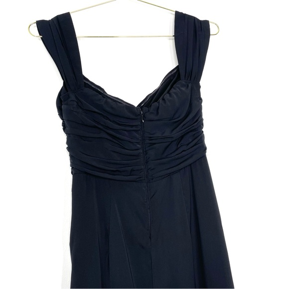 Abercrombie & Fitch Off The Shoulder Ruched Midi Dress Black Size Medium - Picture 8 of 16